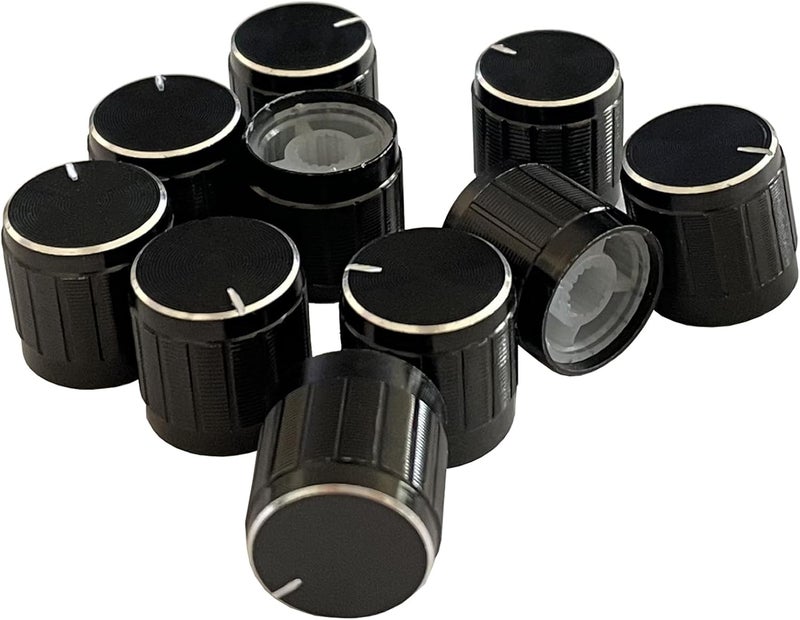 BOYIDEW Floor Lamp Dimmer Switch Knob Control - 10pcs 6mm Rotary Switch Knob Replacement - 17x17mm Black - Image 1